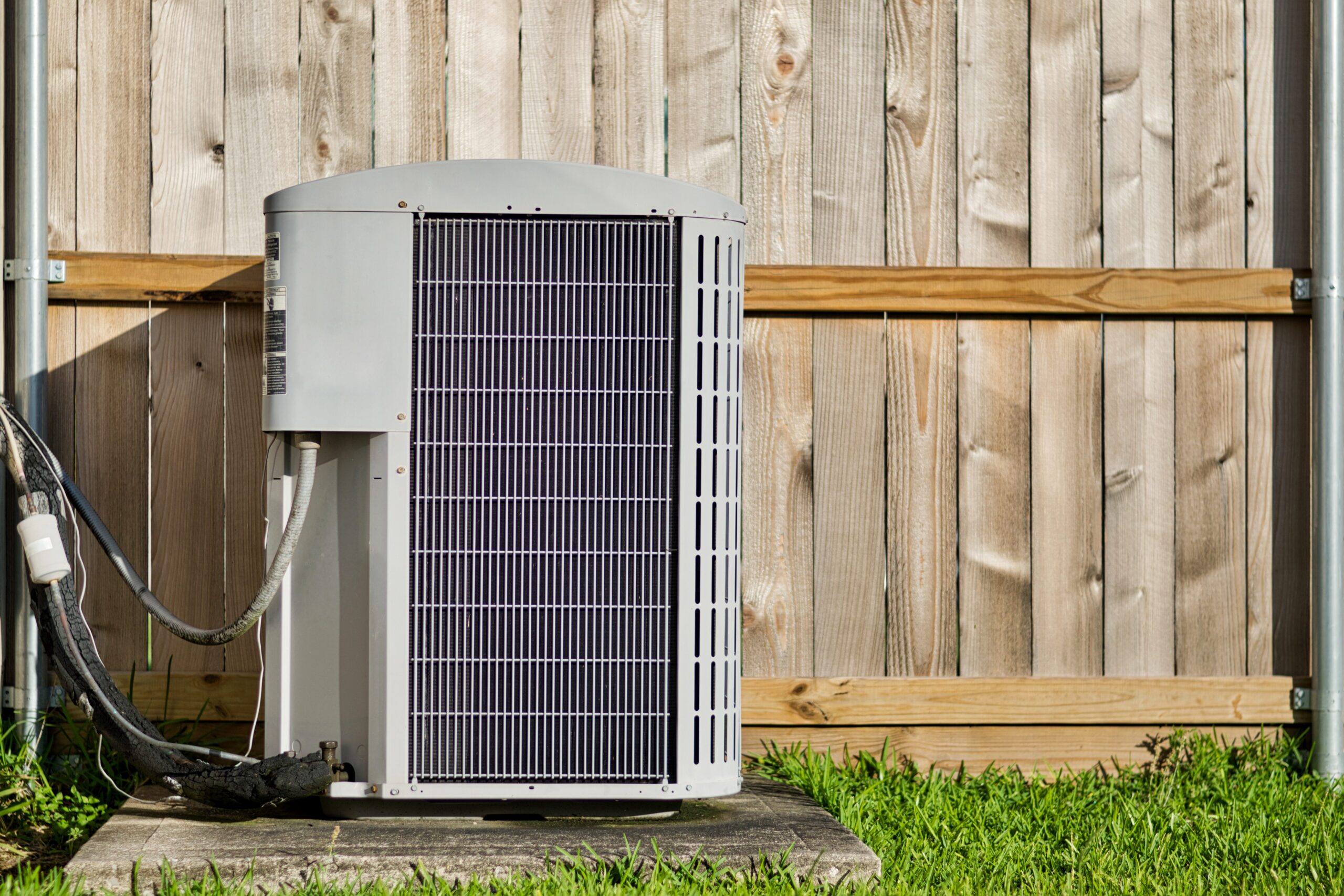 Newly installed AC unit outside a Buffalo home 